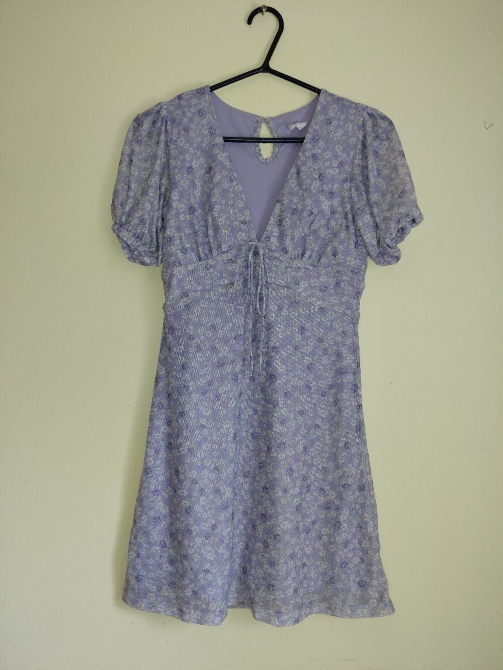 Summer Floral Mini Light Purple Dress